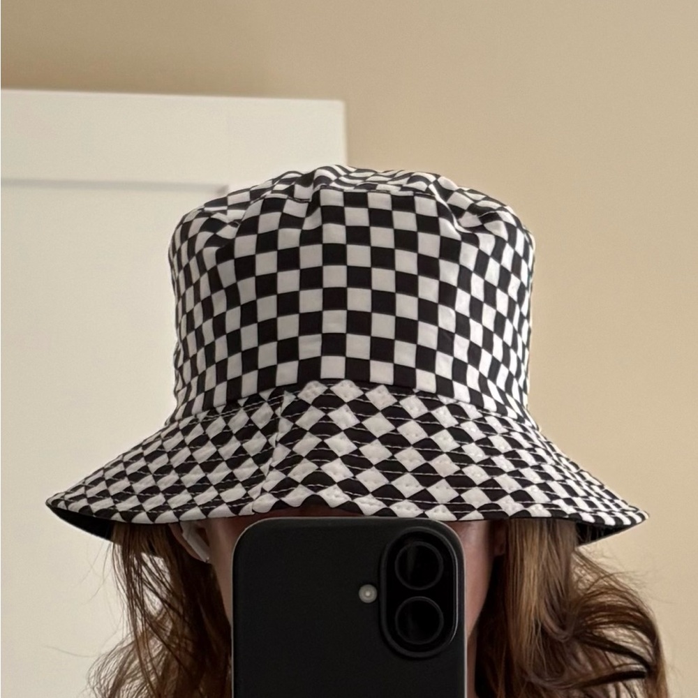 Black and White Checkered Bucket Hat